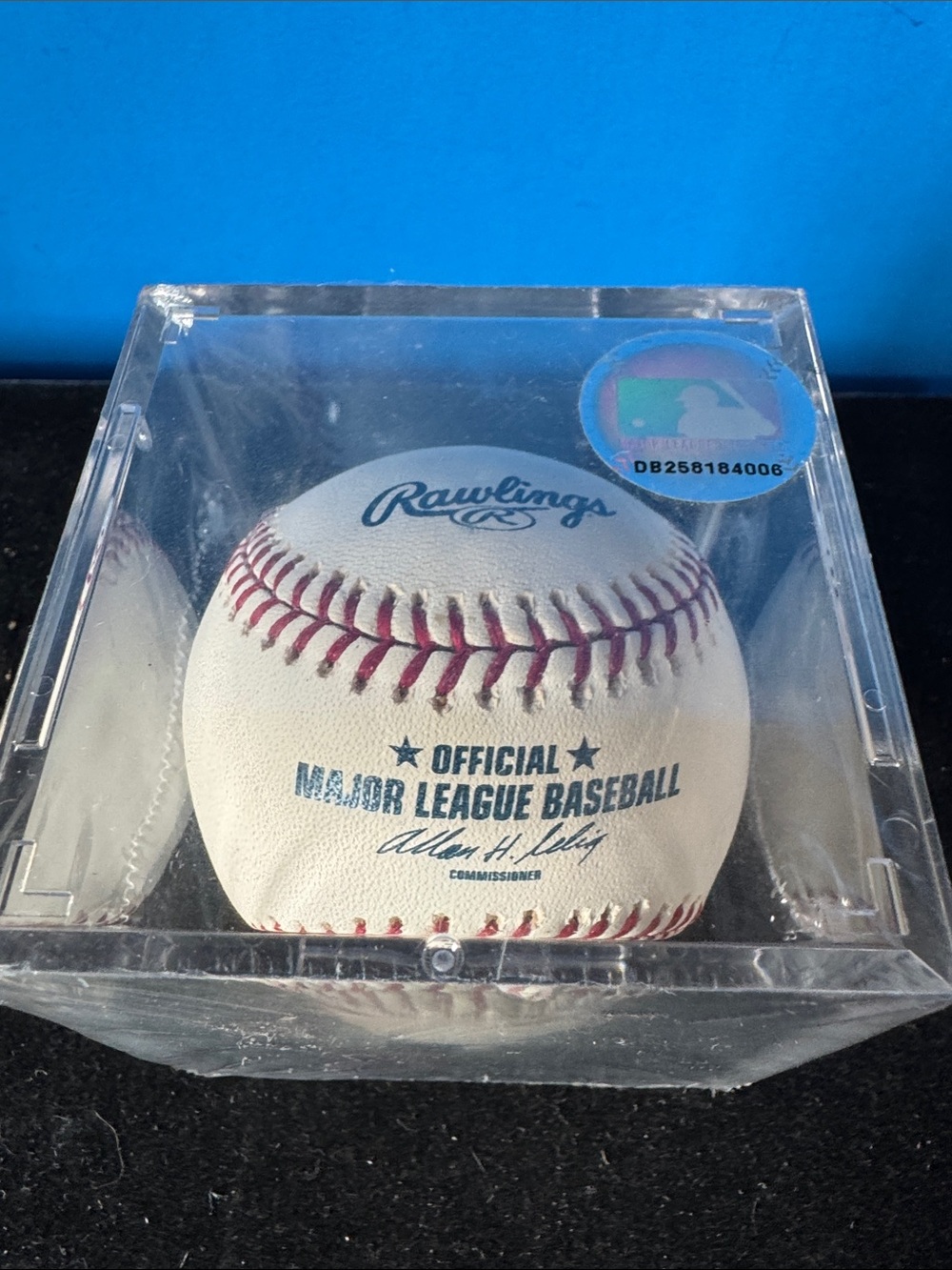 Major League Baseball with the signature stamp of Commissioner Allan H. (Bud)